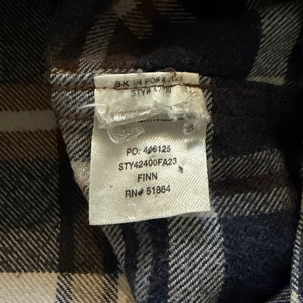 Patagonia Shirt Blue Plaid Fjord Flannel Organic Cotton Hiking Outdoors Medium - Picture 6 of 10